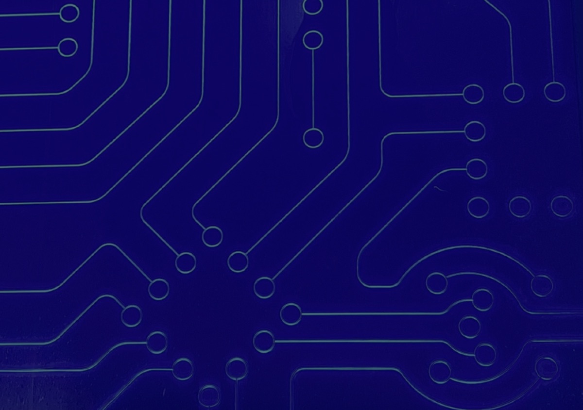 Circuit board traces, close up