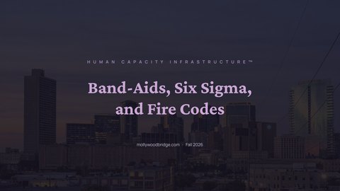 Band-Aids, Six Sigma, and Fire Codes, title slide